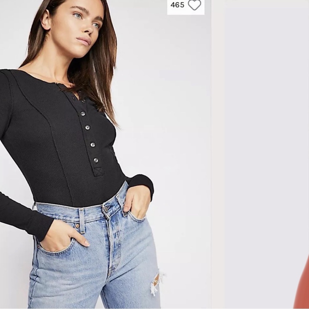 Free People Frankie Bodysuit Black Size Small - Picture 4 of 8